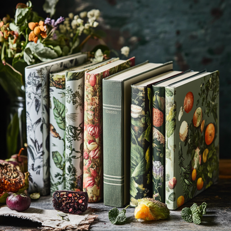 Featured image showcasing an elegant display of vegan cookbooks arranged on a wooden table
