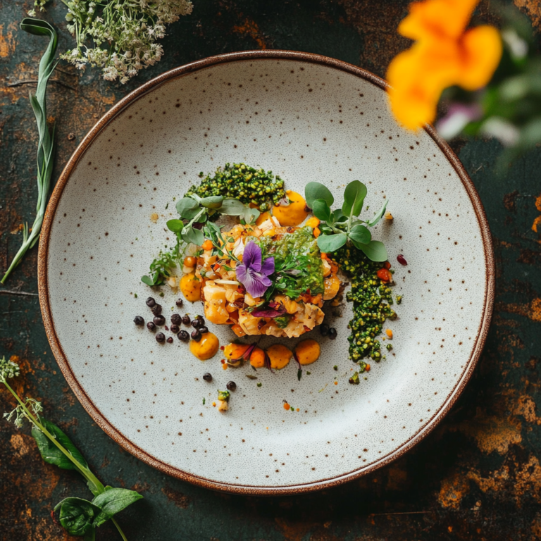 Featured image showcasing a beautifully plated vegan dish with vibrant colors and artistic presentation