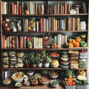 An assortment of vegan cookbooks arranged on a table, showcasing diverse recipes and beautiful photography